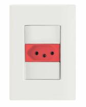 Conjunto 4x2 com 1 Tomada 2P+T 20 A 250 V Tramontina Giz Vermelho e Branco