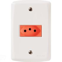 Conjunto 4x2 Com 1 Tomada 2p+t 20 A 250 V Tramontina Lux2 Vermelho E Branco Tramontina