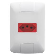 Conjunto 4x2 com 1 Tomada 2p+t 20 Amperes 250 Volts Branco E Vermelho Aria 57241015 Tramontina C Conjunto 4x2 com 1 Tomada 2p+t 20 Amperes 250 Volts Branco E Vermelho Aria 57241015 Tramontina C