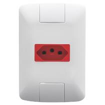 Conjunto 4x2 com 1 Tomada 2P+T 20 Amperes 250 Volts Branco e Vermelho Aria - 57241015 - TRAMONTINA Conjunto 4x2 com 1 Tomada 2P+T 20 Amperes 250 Volts Branco e Vermelho Aria - 57241015 - TRAMONTINA