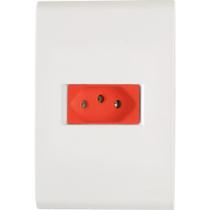 Conjunto 4x2 com 1 Tomada 2P+T Tramontina Liz 20 A 250 V Branco e Vermelho