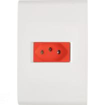 Conjunto 4x2 com 1 Tomada 2P+T Tramontina Liz 20 A 250 V Branco e Vermelho