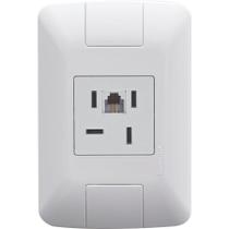 Conjunto 4x2 com 1 Tomada Telefone 4p e Rj11 Aria Branco - Tramontina Conjunto 4x2 com 1 Tomada Telefone 4p e Rj11 Aria Branco - Tramontina