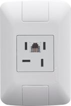 Conjunto 4x2 com 1 Tomada Telefone 4P e RJ11 Tramontina Aria Branco Conjunto 4x2 com 1 Tomada Telefone 4P e RJ11 Tramontina Aria Branco