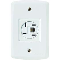 Conjunto 4x2 Com 1 Tomada Telefone 4p E Rj11 Tramontina Lux2 Branco Tramontina