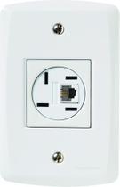 Conjunto 4x2 com 1 Tomada Telefone 4P e RJ11 Tramontina Lux2 Branco