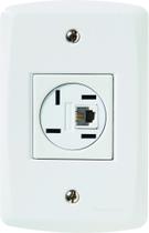 Conjunto 4x2 com 1 Tomada Telefone 4P e RJ11 Tramontina Lux2 Branco