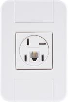 Conjunto 4x2 com 1 Tomada Telefone 4P e RJ11 Tramontina Tablet Branco