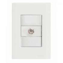 Conjunto 4x2 com 1 Tomada TV/SAT Coaxial Tramontina Giz Branco Conjunto 4x2 com 1 Tomada TV/SAT Coaxial Tramontina Giz Branco