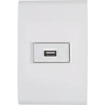 Conjunto 4x2 com 1 Tomada Usb 1,5 a Bivolt Liz Branco - Tramontina Conjunto 4x2 com 1 Tomada Usb 1,5 a Bivolt Liz Branco - Tramontina