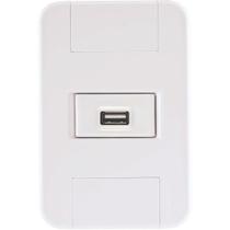 Conjunto 4x2 Com 1 Tomada Usb 1,5 A Bivolt Tramontina Tablet Branco Tramontina