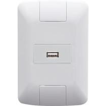 Conjunto 4x2 com 1 Tomada USB Brilho 1,5 A Bivolt Tramontina Aria Branco