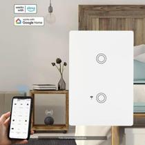 Conjunto 4x2 com 2 Interruptor Touch Inteligente Wifi - Alexa Branco MarGirius