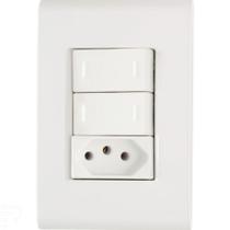 Conjunto 4x2 Com 2 Interruptores Paralelos 10 A 250 V E 1 Tomada 2p+t 10 A 250 V Liz Bran