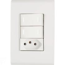 Conjunto 4x2 com 2 Interruptores Paralelos 10 A 250 V e 1 Tomada 2P+T 10 A 250 V Tramontina Liz Bran