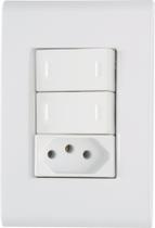 Conjunto 4x2 com 2 Interruptores Paralelos 10 A 250 V e 1 Tomada 2P+T 20 A 250 V Tramontina Liz Bran