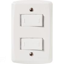 Conjunto 4x2 com 2 Interruptores Paralelos 10 A 250 V Tramontina Lux2 Branco