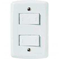 Conjunto 4x2 Com 2 Interruptores Paralelos 10 A 250 V Tramontina Lux2 Branco Conjunto 4x2 Com 2 Interruptores Paralelos 10 A 250 V Tramontina Lux2 Branco