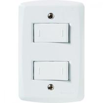 Conjunto 4x2 com 2 Interruptores Paralelos 10 A 250 V Tramontina Lux2 Branco