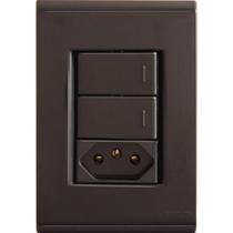 Conjunto 4x2 Com 2 Interruptores Simples 10 A 250 V E 1 Tomada 2p+t 10 A 250 V Liz Grafit