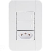 Conjunto 4x2 Com 2 Interruptores Simples 10 A 250 V E 1 Tomada 2p+t 20 A 250 V Tablet Bra