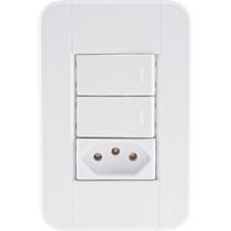 Conjunto 4x2 com 2 Interruptores Simples 10 A 250 V e 1