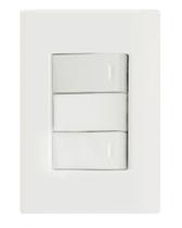 Conjunto 4x2 com 2 Interruptores Simples 10 A 250 V Tramontina Giz Branco
