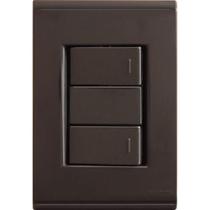 Conjunto 4x2 Com 2 Interruptores Simples 10 A 250 V Tramontina Liz Grafite Tramontina Conjunto 4x2 Com 2 Interruptores Simples 10 A 250 V Tramontina Liz Grafite Tramontina