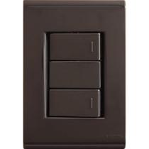 Conjunto 4x2 com 2 Interruptores Simples 10 a 250 V Tramontina Liz Grafite Tramontina