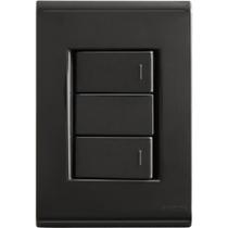 Conjunto 4x2 com 2 Interruptores Simples 10 A 250 V Tramontina Liz Grafite Conjunto 4x2 com 2 Interruptores Simples 10 A 250 V Tramontina Liz Grafite