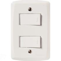 Conjunto 4x2 Com 2 Interruptores Simples 10 A 250 V Tramontina Lux2 Branco Tramontina