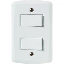 Conjunto 4x2 com 2 Interruptores Simples 10 A 250 V Tramontina Lux2 Branco Conjunto 4x2 com 2 Interruptores Simples 10 A 250 V Tramontina Lux2 Branco