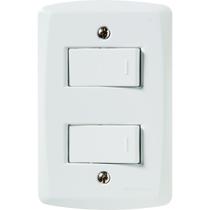 Conjunto 4x2 com 2 Interruptores Simples 10 A 250 V Tramontina Lux2 Branco