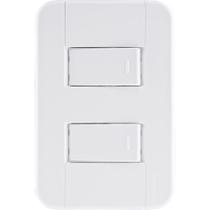 Conjunto 4x2 com 2 Interruptores Simples 10 A 250 V Tramontina Tablet Branco Conjunto 4x2 com 2 Interruptores Simples 10 A 250 V Tramontina Tablet Branco