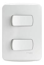 Conjunto 4x2 Com 2 Interruptores Simples 10A 250V Steck S3B62110 Original Placa Espelho Embutir Conjunto 4x2 Com 2 Interruptores Simples 10A 250V Steck S3B62110 Original Placa Espelho Embutir