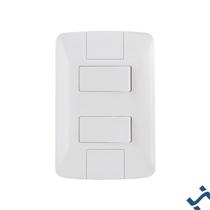 Conjunto 4x2 com 2 Interruptores Simples 6 A 250 V Tramontina Aria Branco Cor:Branco Conjunto 4x2 com 2 Interruptores Simples 6 A 250 V Tramontina Aria Branco Cor:Branco