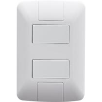 Conjunto 4x2 com 2 Interruptores Simples de 6 Ampères e 250 Volts Aria Branco - 57241040 - TRAMONTINA