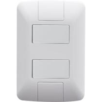 Conjunto 4x2 Com 2 Interruptores Simples De 6 Ampères E 250 Volts Aria Branco - 57241040 - Tramontina