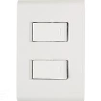 Conjunto 4x2 com 2 Interruptores Simples Tramontina Liz 10 A 250 V Branco