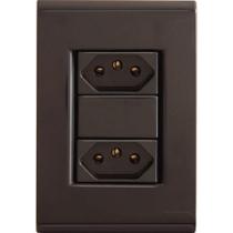 Conjunto 4x2 Com 2 Tomadas 2p+t 10 A 250 V Tramontina Liz Grafite Tramontina Conjunto 4x2 Com 2 Tomadas 2p+t 10 A 250 V Tramontina Liz Grafite Tramontina