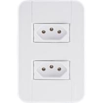 Conjunto 4x2 com 2 Tomadas 2P+T 10 A 250 V Tramontina Tablet Branco