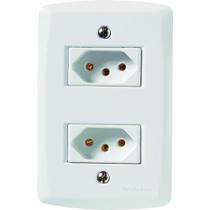 Conjunto 4x2 com 2 Tomadas 2P+T 20 A 250 V Tramontina Lux2 Branco