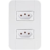 Conjunto 4x2 com 2 Tomadas 2P+T 20 A 250 V Tramontina Tablet Branco