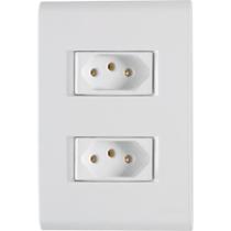 Conjunto 4x2 com 2 Tomadas 2P T Tramontina 10 A 250 V Liz Branco 120 unidades Conjunto 4x2 com 2 Tomadas 2P T Tramontina 10 A 250 V Liz Branco 120 unidades