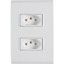 Conjunto 4x2 Com 2 Tomadas 2p T Tramontina 10 A 250 V Liz Branco 120 Unidades Conjunto 4x2 Com 2 Tomadas 2p T Tramontina 10 A 250 V Liz Branco 120 Unidades