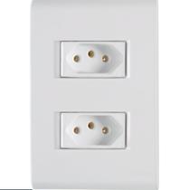 Conjunto 4x2 com 2 Tomadas 2P+T Tramontina 20 A 250 V Liz Branco
