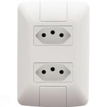Conjunto 4x2 Com 2 Tomadas 2p+t Tramontina Aria 10 A 250 V Branco Tramontina