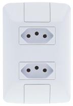 Conjunto 4x2 com 2 Tomadas Aria 10 A Branco 57241065 Conjunto 4x2 com 2 Tomadas Aria 10 A Branco 57241065