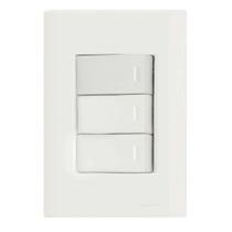 Conjunto 4x2 Com 3 Interruptores Simples 10 A 250 V Tramontina Giz Branco Tramontina