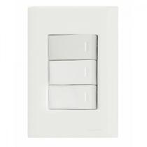 Conjunto 4x2 com 3 Interruptores Simples 10 A 250 V Tramontina Giz Branco Conjunto 4x2 com 3 Interruptores Simples 10 A 250 V Tramontina Giz Branco